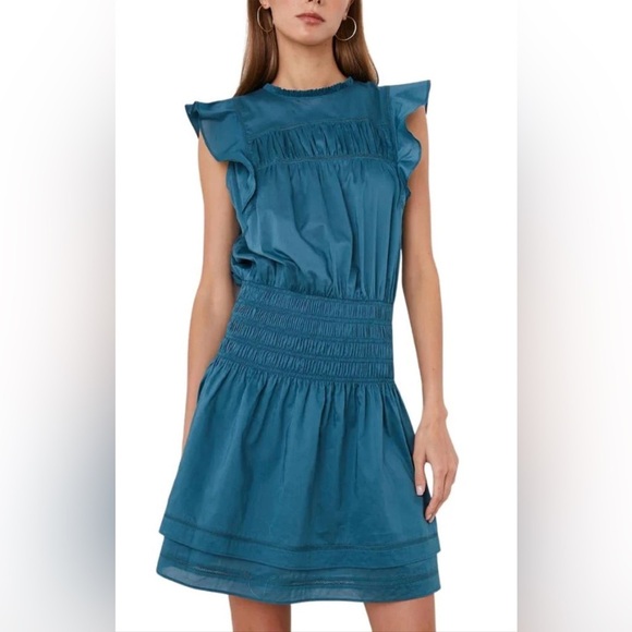 Rails Minnie Flutter Sleeve Mini Dress Lagoon - Picture 3 of 14